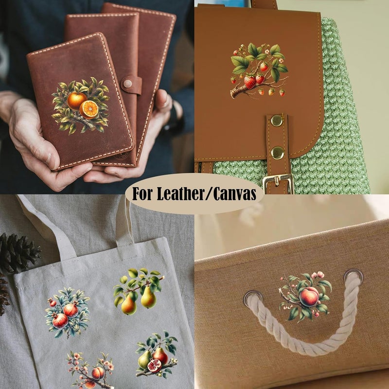ZMRU 24 Sheets of Watercolor Style Rub on Transfers for Crafts - Perfect for Glass, Porcelain, Leather, Canvas, and Fabric Projects - IOD Transfers Included,3 * 3inch (Vintage Fruits) - Image 5
